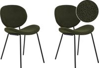 Beliani LUANA - Chaise de salle à manger set de 2 - Vert foncé - Bouclé - Rétro et vintage