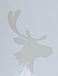 Bellatio Decorations Kerst raamsjabloon rendierhoofd - wit - 35 cm