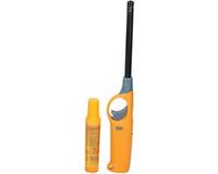 Flame Classics Briquet - long manche - avec cylindre rechargeable - jaune - 25 cm - BBQ/ cuisine