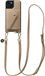 AVY Leren Hoesje geschikt voor Apple iPhone 14 / 13 | Met Koord en Magnetische Kaarthouder | Compatibel met MagSafe | Leather Case met 130CM Koord & Wallet | Long Leather | Beige