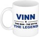 Bellatio Decorations Naam cadeau Vinn - The man, The myth the legend koffie mok / beker 300 ml