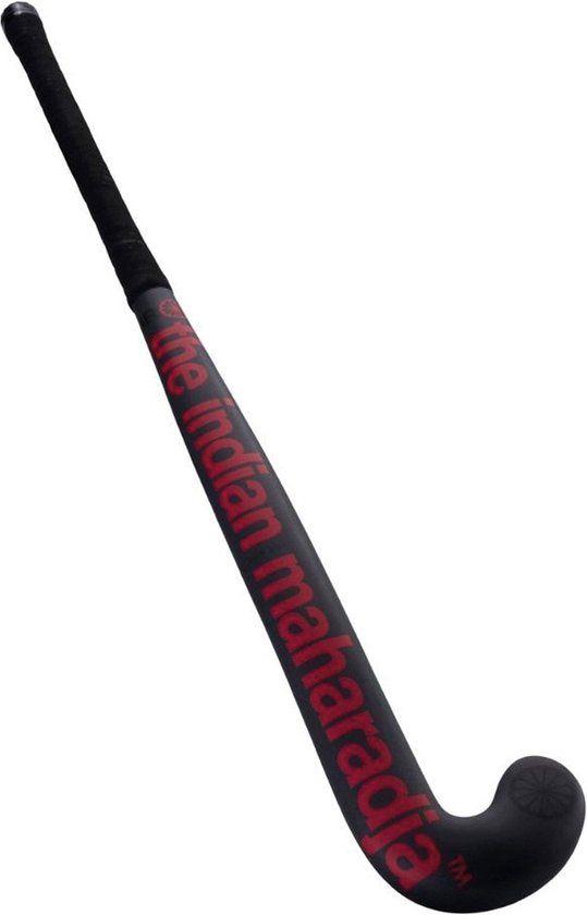 The Indian Maharadja Red Jr Kinder Veld Hockeystick 10221065 - Zwart - 34 Inch