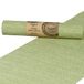 Halbach Zijden linten papieren tafelloper | breedte 25cm lengte 1,80m | moderne tafelloper afwasbaar, tafeldecoratie outdoor weerbestendig | kleur: groen