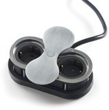 Sotech S&O Handelsgesellschaft mbH Dubbele, ingebouwde stopcontact ovaal Roestvrij staal optiek geborsteld met 2x Schuko