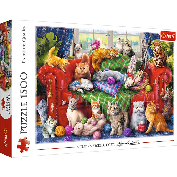 Trefl Trefl - Puzzles - &quot;1500&quot; - Kittens on the Sofa