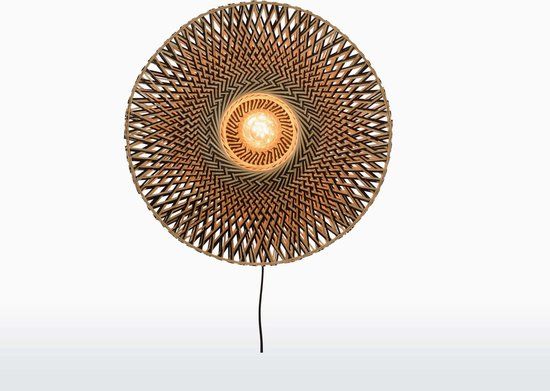 GOOD&MOJO Bali Wandlamp - Bamboe/Zwart - Ø60cm - Bruin