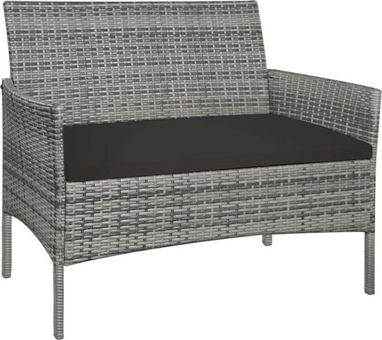 vidaXL Tuinbank 105x58x84 cm poly rattan grijs