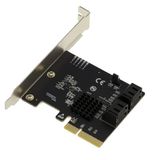 KALEA-INFORMATIQUE PCIe-controllerkaart 4 poorten SATA 3 6G met ondersteuning voor UEFI-chipset Marvell 88SE9236 - Hardware Raid 0 1 10