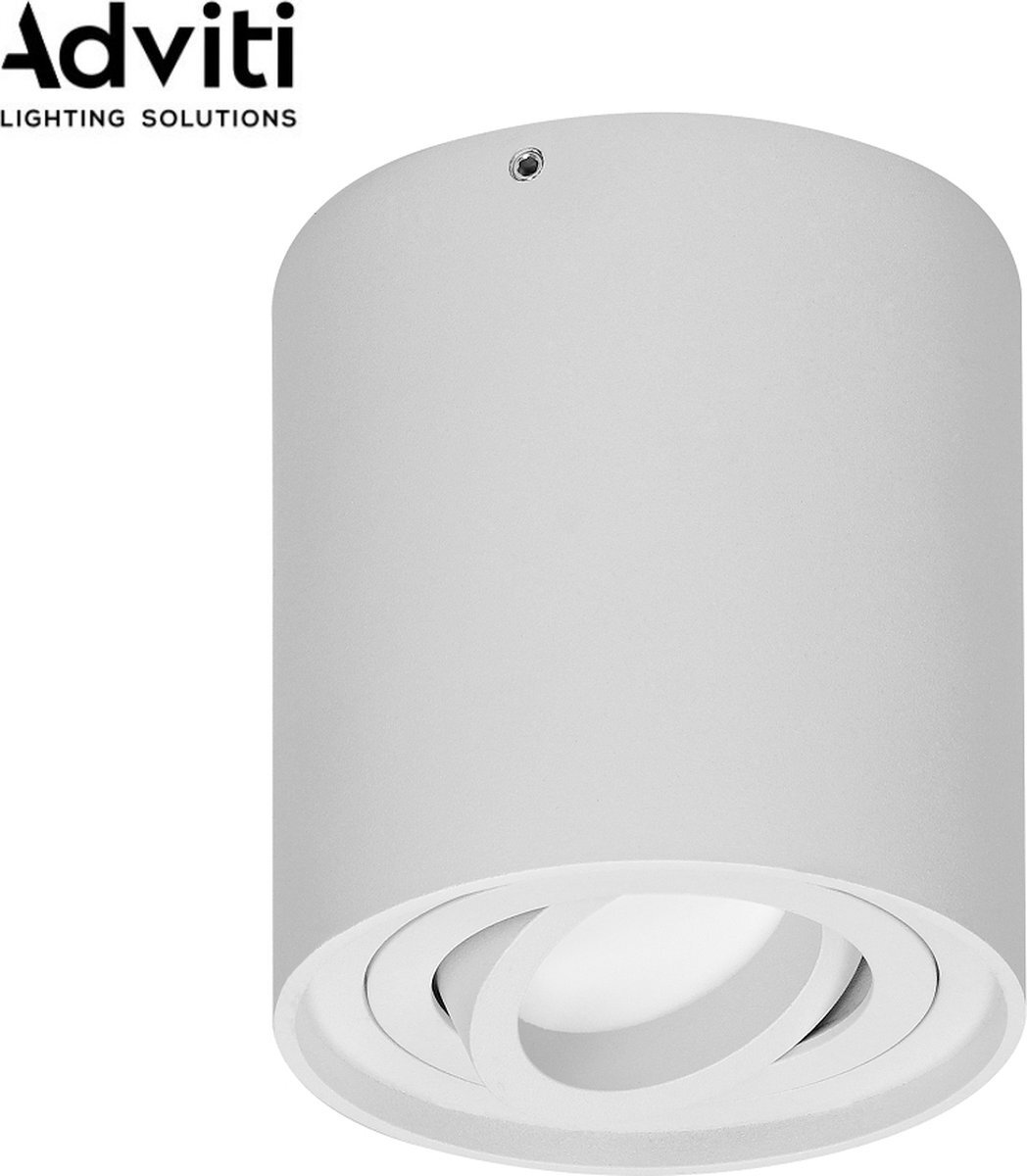 Adviti CAROLIN Ronde opbouwspot - Downlight - Wit - Richtbare lichtbron - GU10 - Aluminium behuizing