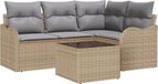 vidaXL - Tuinbank - Set - 5 - st - Zwart - poly - rattan