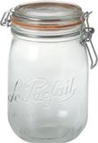 Le Parfait Weckpotten - inmaakpotten - 4x stuks - met klepdeksel - inhoud 1000 ml - 17.5 cm - glas