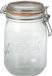 Le Parfait Weckpotten - inmaakpotten - 4x stuks - met klepdeksel - inhoud 1000 ml - 17.5 cm - glas