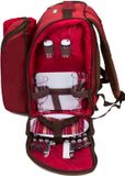 Merkloos / Sans marque Taixinrong Dongman Technology (Xiamen) Co.,Ltd. Picknickrugzak voor 4 personen met fleecedeken en koelvak, rood