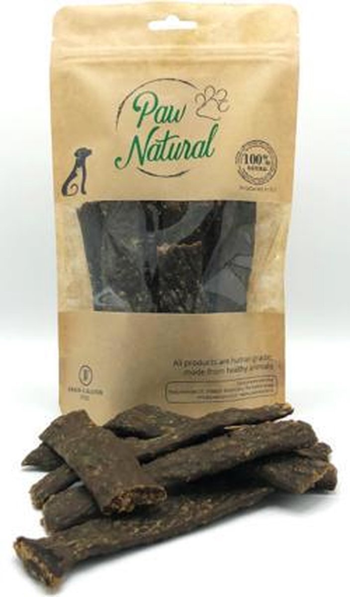 Paw Natural Lam Vleesreepjes voor Honden, Training Traktaties Beloningen 150g. Graan en Glutenvrij Naturel Hondenvoer voor dieren, alle rassen.