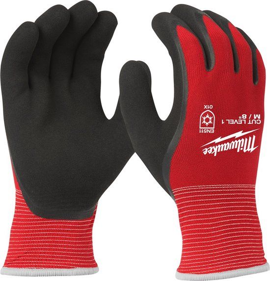 Milwaukee Winter Werkhandschoenen - Cut Level 1 - Maat 9 - Rood/Zwart