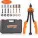 VEVOR Klinkmoertangenset Blindklinkmoertang 350 MM Klinktang 7 Sets Moeren en Doornen Klinkmoergereedschap M6 M8 M10 Professionele Handklinknageltang Klinkhamer Draadmoer Klinknageltang Tang