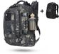CarryQuest® Sac à dos tactique 65L - Sac à dos militaire en nylon avec housse de pluie, ventilation du dos, sangle de poitrine et espace de rangement extérieur spacieux - Noir/Armée