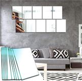 Merkloos Zelfklevende spiegeltegels rechthoek muurdecoratie - wandspiegels voor woonkamer slaapkamer hal - normaal slijpen - 15 x 23 cm - 10 stuks