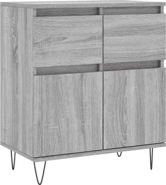 vidaXL Dressoir 60x35x70 cm bewerkt hout grijs sonoma eikenkleurig
