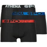 Athena Heren Boxershorts Zwart Blauw/Zwart Grijs/Zwart Rood L