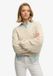 Superdry Dames Oversized V-hals Kabeltrui Oatmeal Beige