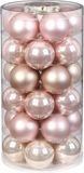 Inge-glas 60x stuks glazen kerstballen parel roze 6 cm glans en mat