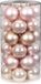 Inge-glas 60x stuks glazen kerstballen parel roze 6 cm glans en mat