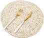 Sans marque Set de 6 sets de table jacinthe d'eau - lavable - rond - 35 cm