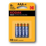Kodak Max Super Alkaline AAA LR03 Piles - Pack de 4