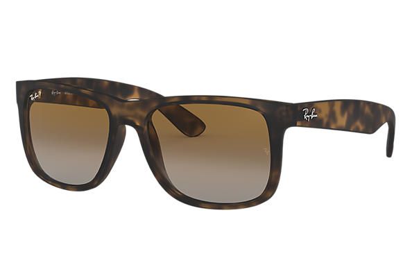 Ray-Ban Justin Classic Zonnebril - Rechthoekig - Unisex - Tortoise / Bruin Gepolariseerd
