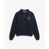 Superdry Athletic Collared Halve Rits Trui Dames Katoen Blauw