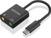 AISENS A109-0767 tussenstuk voor kabels USB-C 2x 3.5 mm Zwart