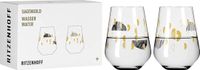 Ritzenhoff Sagengold Nr. 2 waterglas 500 ml - set van 2 met druivenmotief, echt goud - Made in Germany zwart, goud