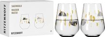 Ritzenhoff Sagengold Nr. 2 waterglas 500 ml - set van 2 met druivenmotief, echt goud - Made in Germany zwart, goud