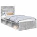 vidaXL Bedframe gris béton pin massif 75 x 190 cm