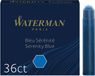 Waterman cartouches d'encre - Lot de 36 - Taille standard - Serenity Blue (paquet de 36)