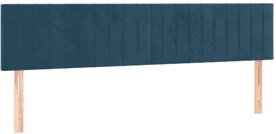 vidaXL Hoofdbord 180x5x78/88 cm Donkerblauw Fluweel