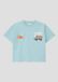 s.Oliver T-shirt Kinderen Licht Turquoise Katoen Ronde hals Printopdruk - maat 116/122