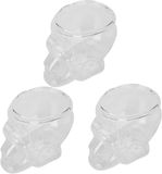Merkloos Inovra Plus - Verre de crâne 3 pièces 75ML - Verres en forme de crâne - Décoration de fête d'Halloween
