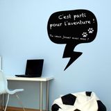 Ambiance Sticker Schoolbordsticker - uitwisbare zelfklevende muurstickers - Gespreksballon - 90x75cm