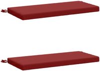 vidaXL Coussin de banc SOEST 2 pièces 100% Polyester Vin Rouge 80 x 40 x 5 cm