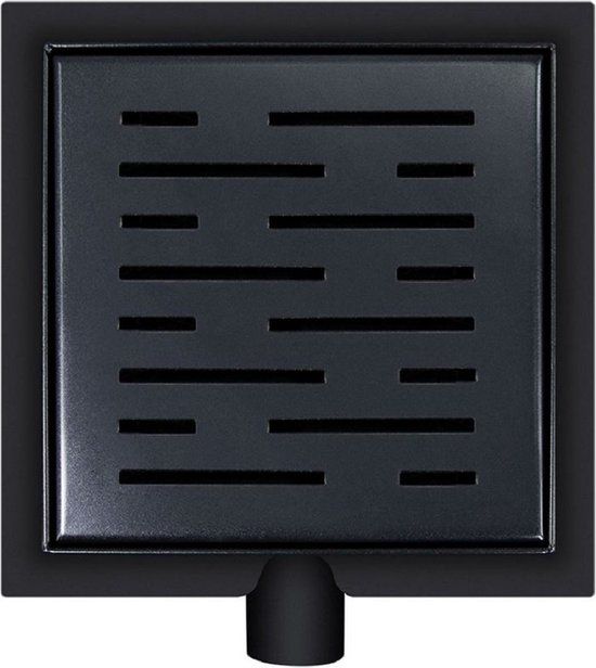 Wiesbaden Sanifun Blacky Nero Doucheput - 150 x 150 mm - RVS - Vierkant - Open Rooster - 33.4290