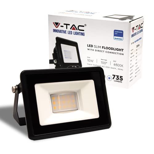 V-TAC VT-118 LED Schijnwerper - 10W - 735 Lm - 6500K - Zwart - Samsung Chip - IP65