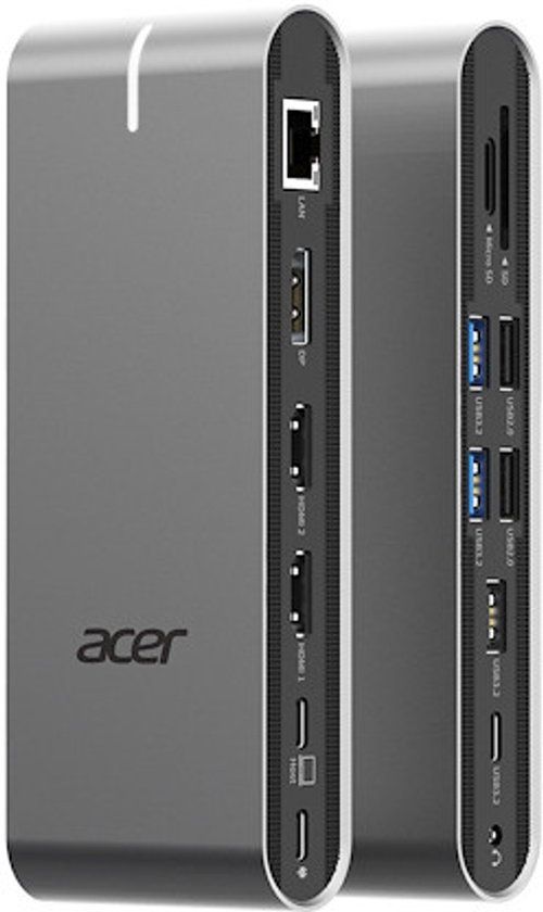 Acer HP.DSCAB.022 laptop dock & poortreplicator Bedraad USB 3.2 Gen 1 (3.1 Gen 1) Type-C Zilver