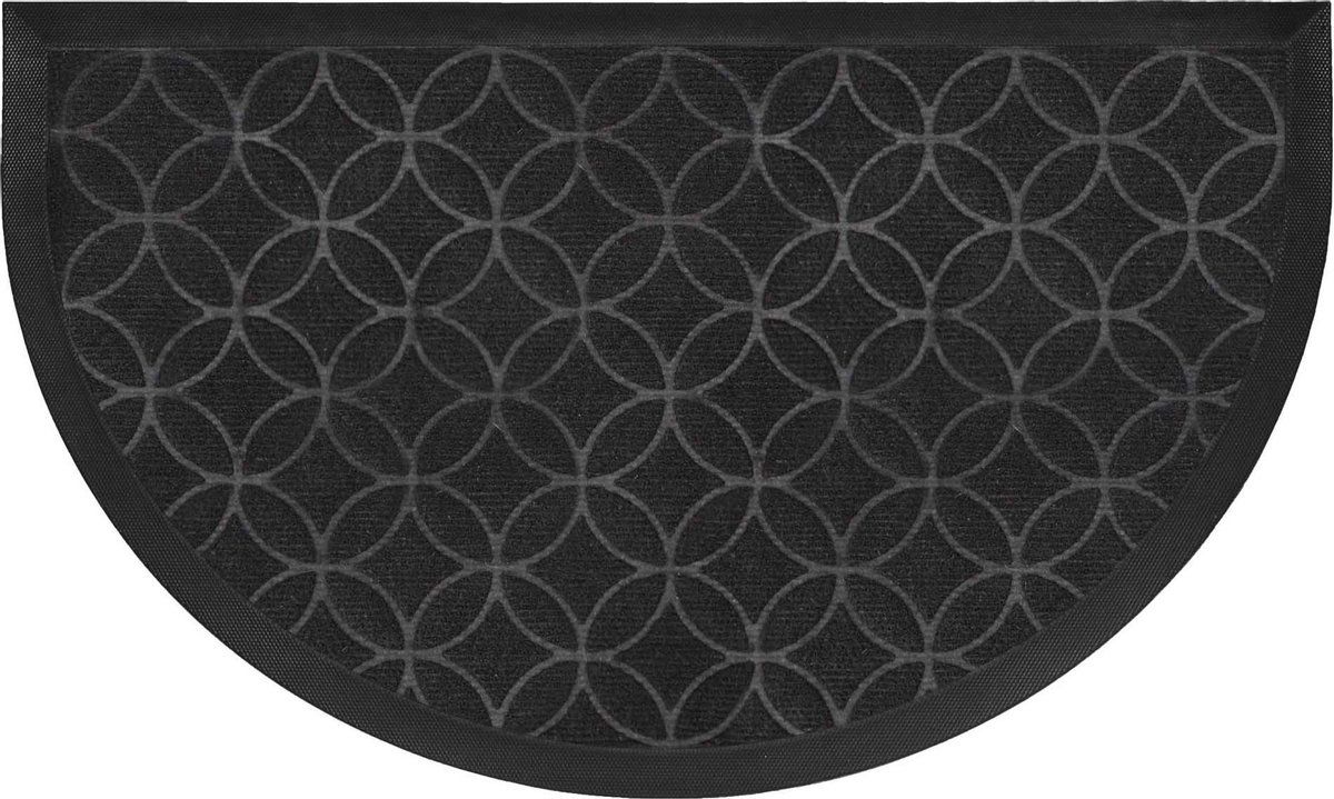 Livetti® Deurmat Emilio Zwart - 45x75cm - Rubber