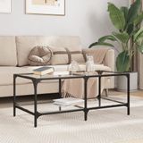 Maison Exclusive - Table basse avec plateau en verre transparent, 98,5 x 50 x 40 cm, acier