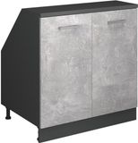 Vicco Rion Kast voor schuine wand – 80 x 81.6 cm met 2 deuren, kastromp 60 cm diepte Beton