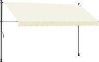 vidaXL Luifel uittrekbaar 350x150 cm stof en staal crèmekleurig