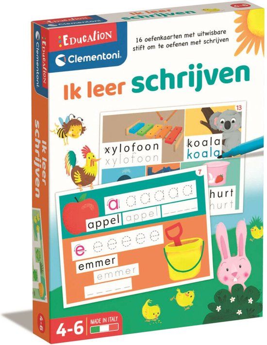 Clementoni - Ik Leer Schrijven - Oefenkaarten - Educatief Spel - Vanaf 5 Jaar