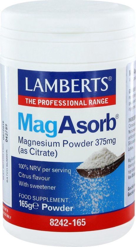 Lamberts MagAsorb Magnesium Citraat Poeder 375 mg 165 gram